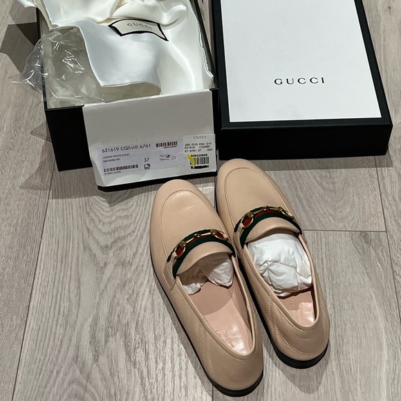 Gucci Horsebit Nude Beige Leather Women’s Loafers 37 IT - Picture 3 of 6